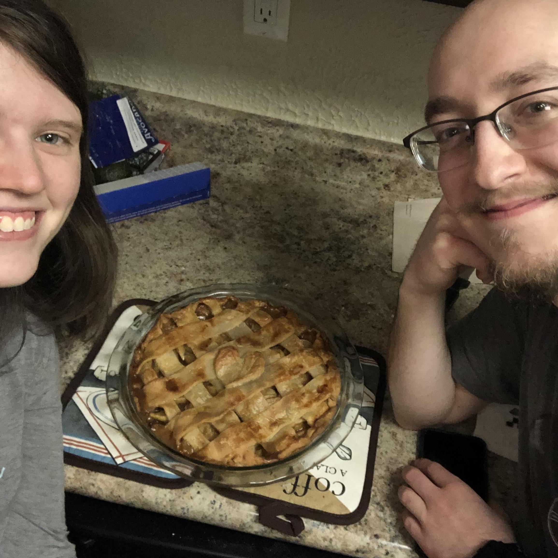 2/5/21 - two years together, and our first attempt baking a pie!