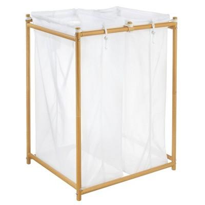 mDesign Laundry Double Hamper Organizer/Sorter 2 Removable Bags