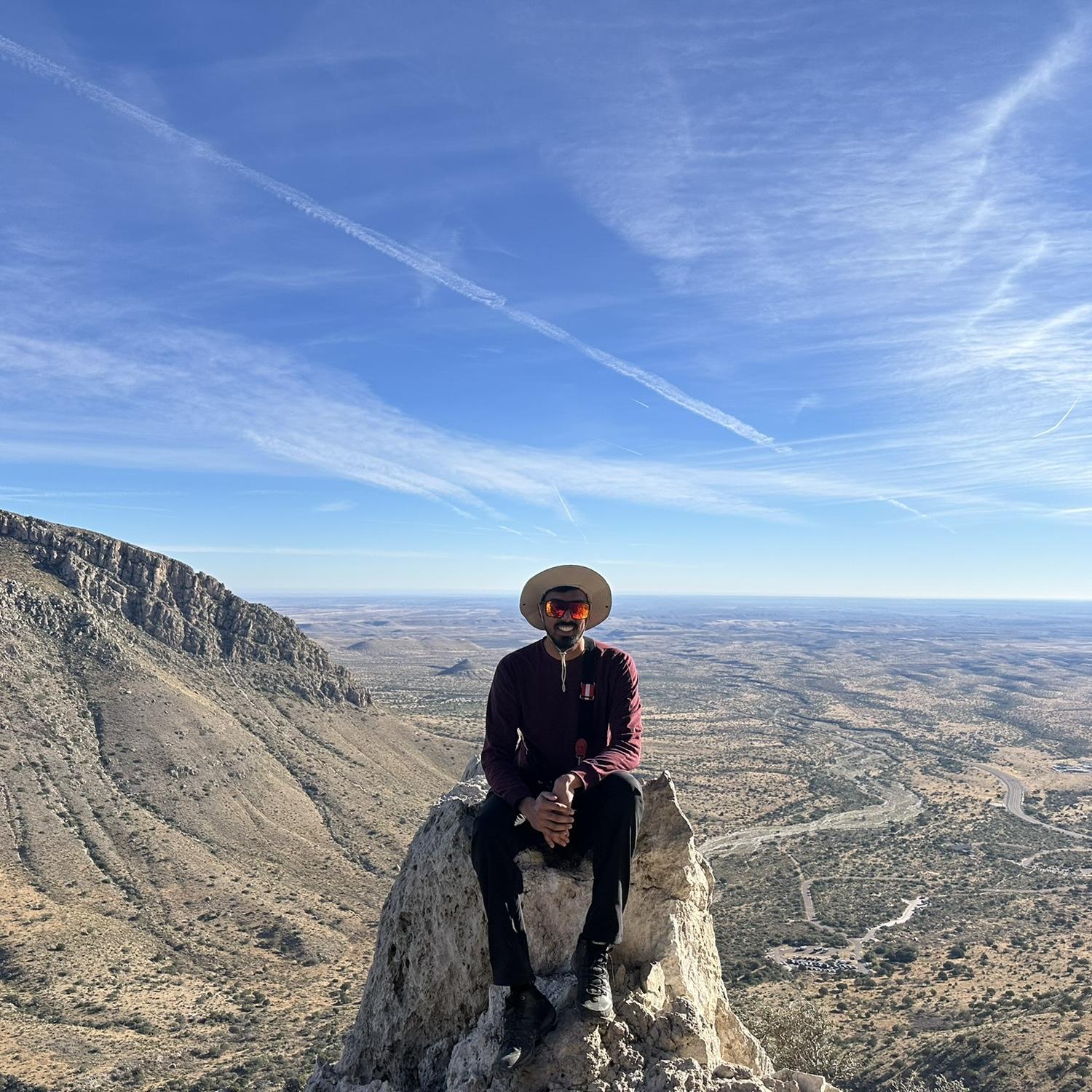 Jeremiah on one of our hikes at Guadalupe National Park
