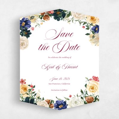 Yellow Diamond Wedding Save the Date - Moderna Portrait
