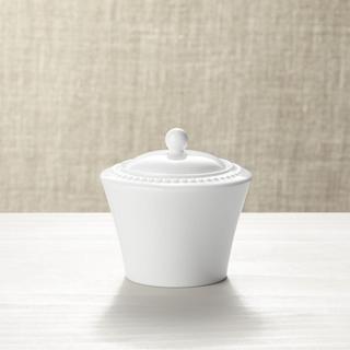 White Pearl Sugar Bowl with Lid