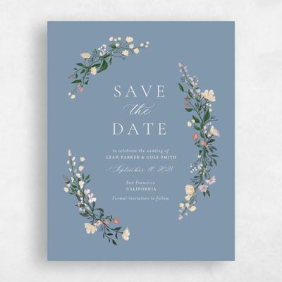 Storm Blue Wedding Save the Date - Melody Portrait