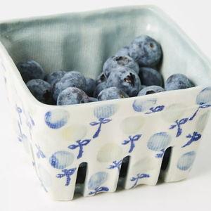 Floral Ceramic Berry Basket