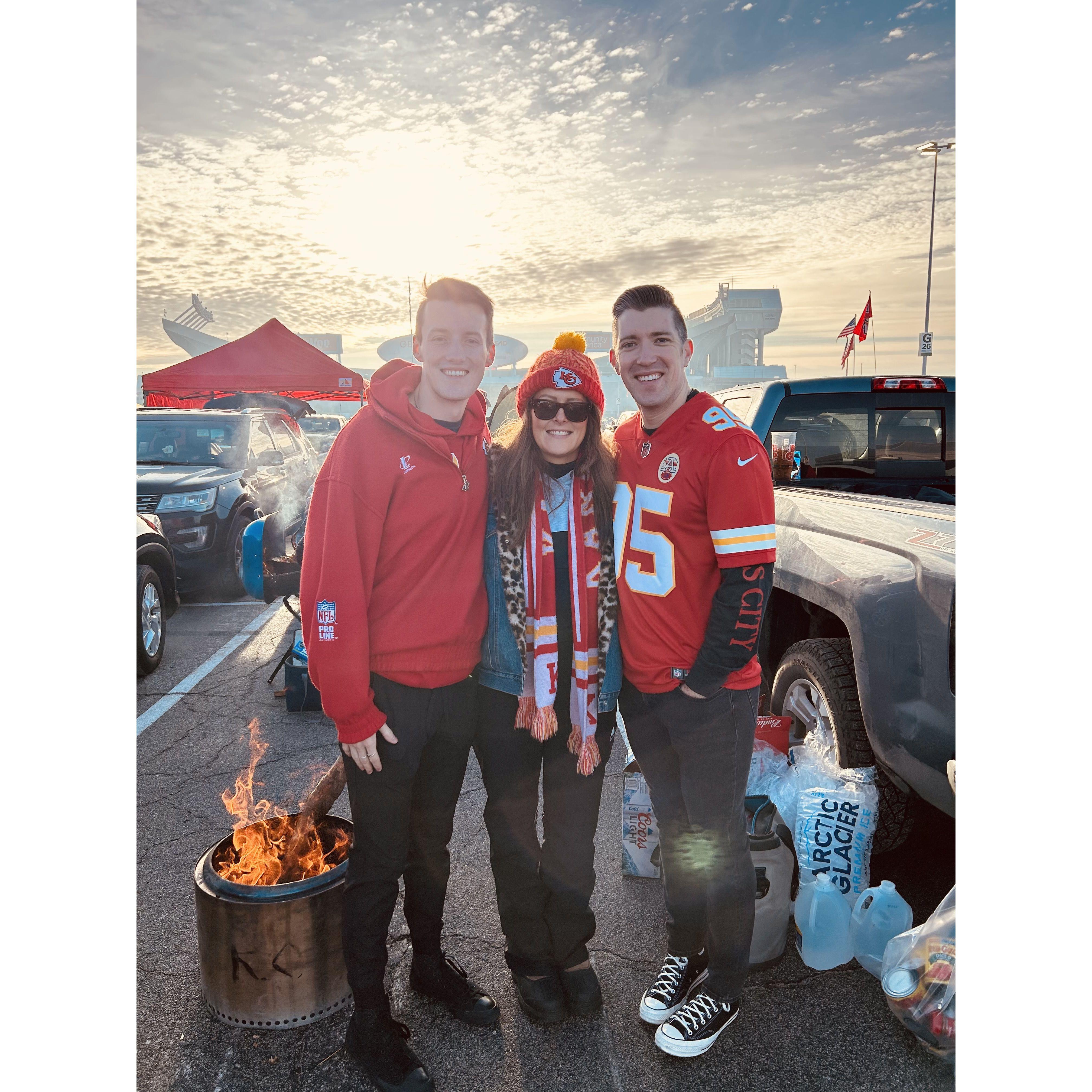 Johnny, Emily, & Alex @ a Kansas City Chiefs game