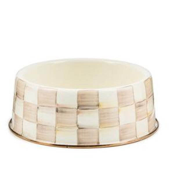 MOCHA Check MEDIUM Pet Dish