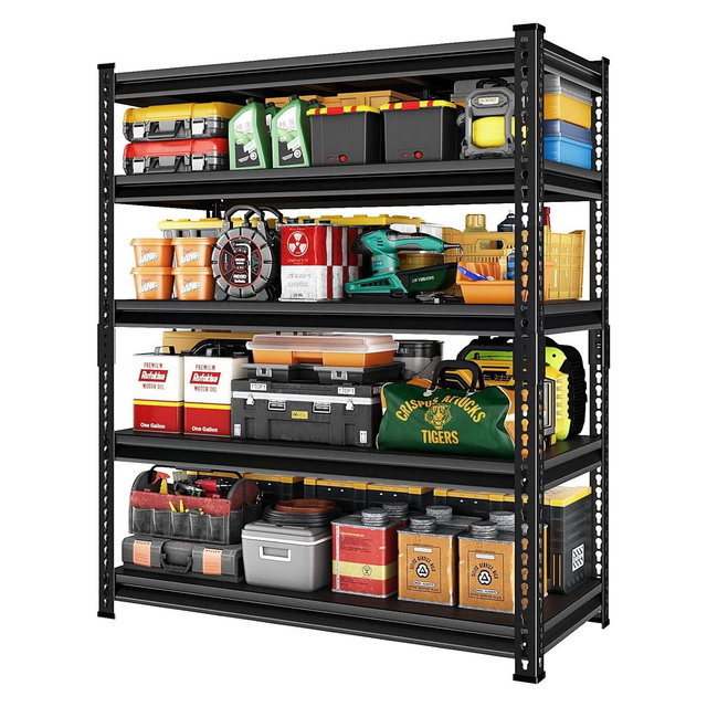 Heavy Duty Storage Shelves, 5 Tier Garage Shelving, Adjustable Metal Shelving, 2800 LBS Capacity Metal Shelf for Pantry Closet Warehouse