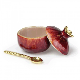 Red Pomegranate Mini Honey Pot By: Quest