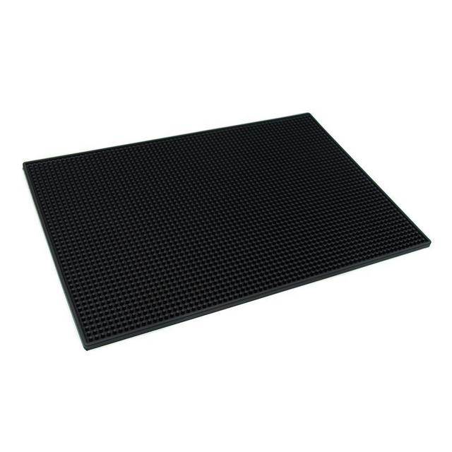 18"x12" PVC Bar Service Mat for Cocktail Bartender (Black)