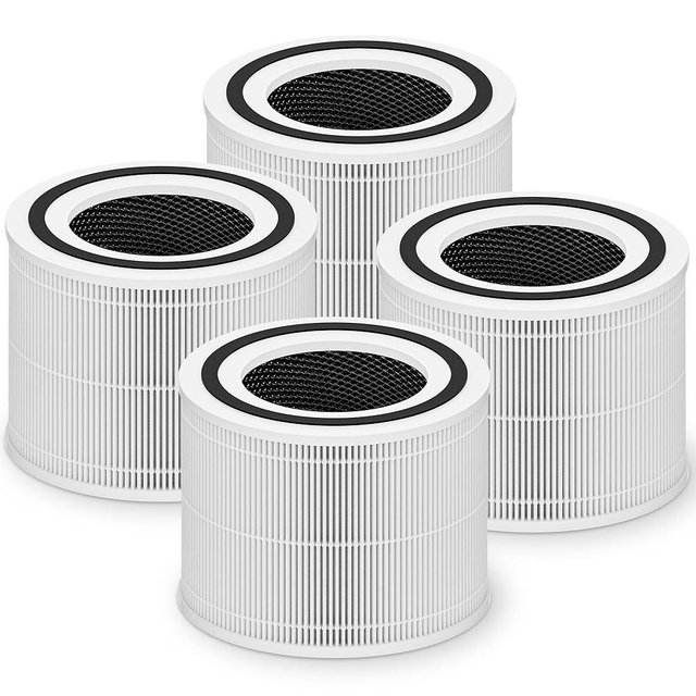 Core 300 Replacement Filter for LEVOIT Core 300 Core 300-P Core 300S Core 300S-P Vortex Air Air Purifier, 3-in-1 H13 Grade High-Efficiency Activated Carbon, Core 300-RF, 4 Pack, White