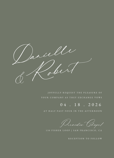 Mesilla Portrait | Dark Sage | Zola Wedding Invitations