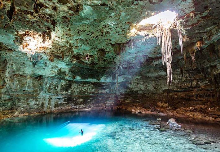 Exploring Cancun: underwater cave experience! 🐟🦀🌴🌞🌊