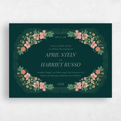 Green Greenery Wedding Invitation - Pomeroy Landscape