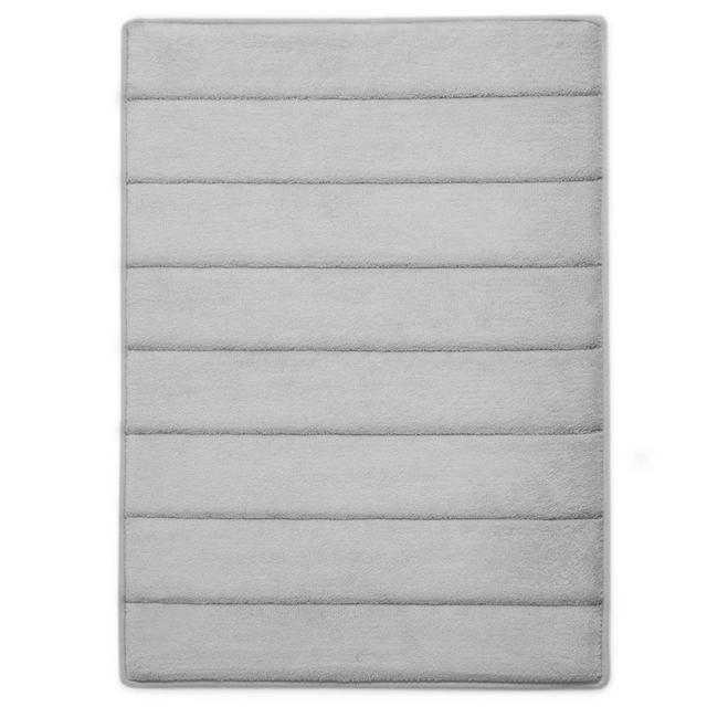 17"x24" Quick Dry Memory Foam Luxury CoreTex Bath Mat Rug Runner Light Gray - Microdry