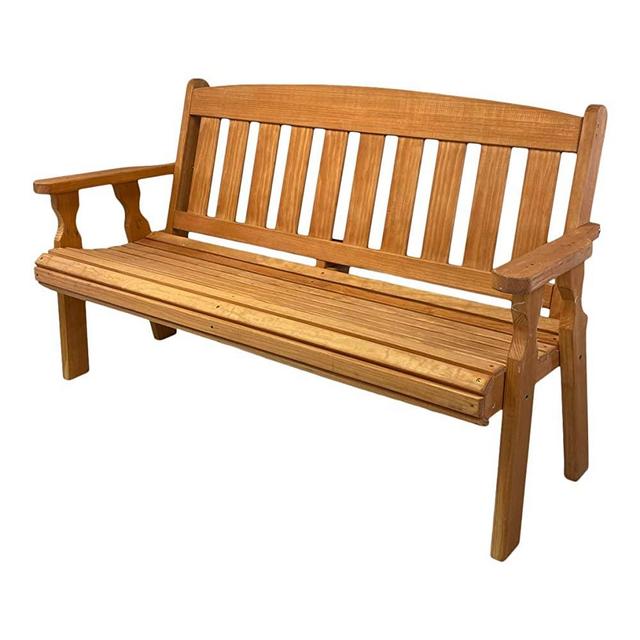 Amish Heavy Duty 800 Lb Mission Pressure Treated Garden Bench (5 Foot, Cedar Stain)