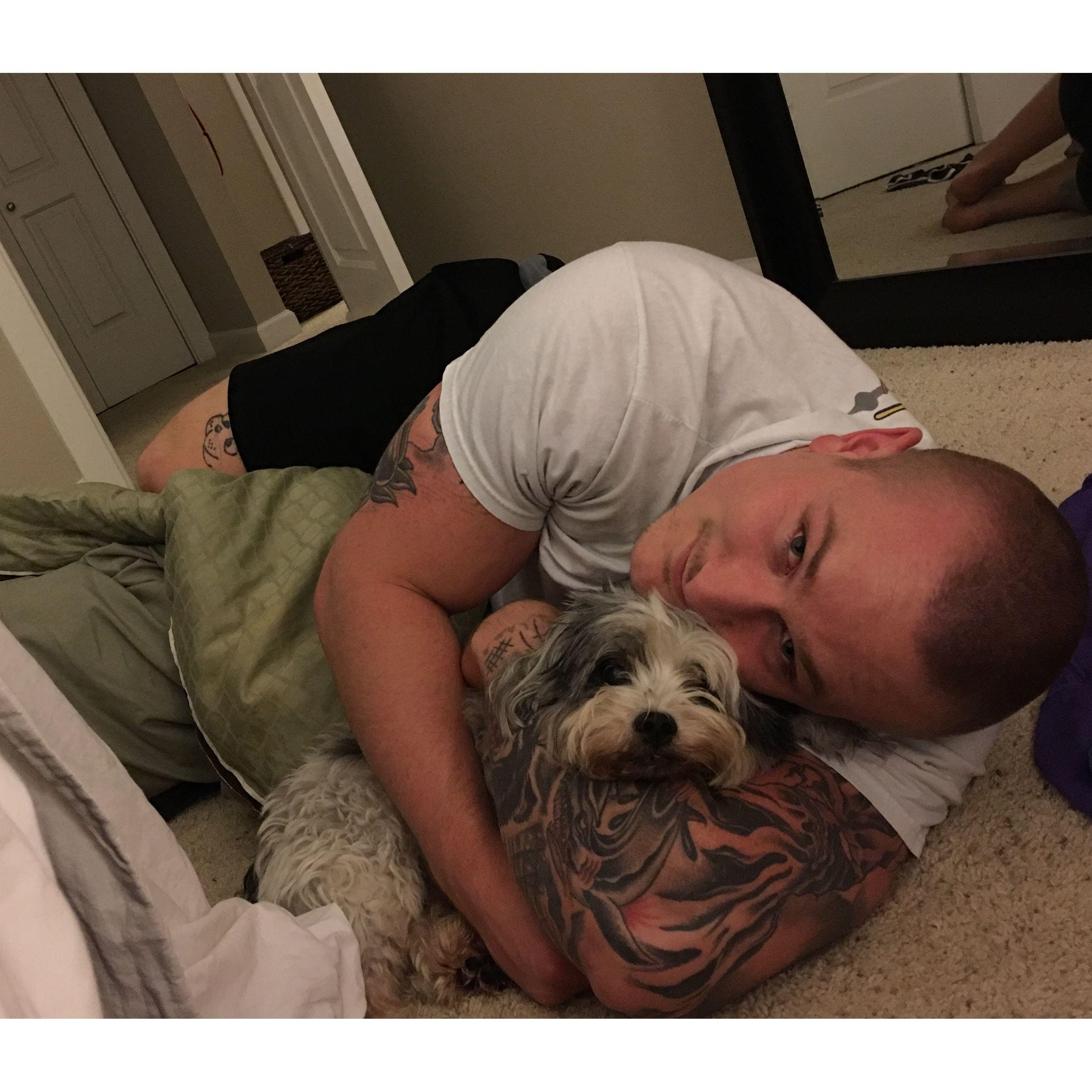 My first picture of Harlan and Whiskey together