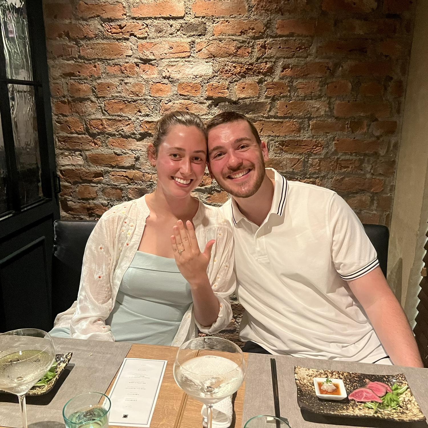 Post-engagement dinner with Roman’s Uncle Jay (the photographer and master planner!)