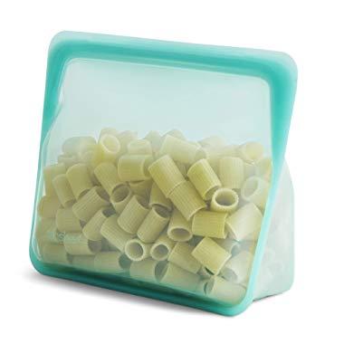 Stasher Stand-Up 100% Silicone Reusable Food Storage Bag, 7.75" x 3" (56-ounce), Aqua