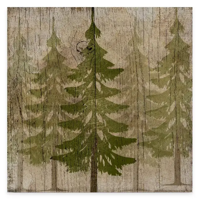 Courtside Market Pine Tree Forest 16-Inch x 16-Inch Gallery Canvas Wall Art