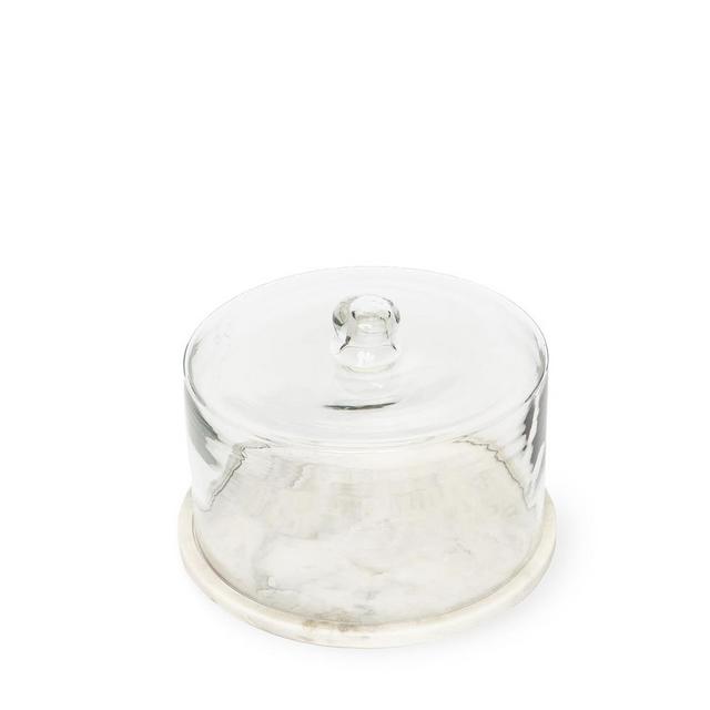 Marble Plate & Glass Dome