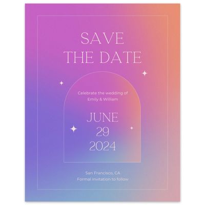 Deep Fuchsia, Purple Wedding Digital Save the Date - Kalia Classic