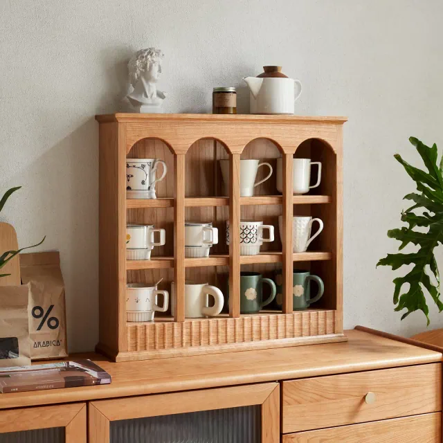 Christopher Knight Home Raglan Solid Wood 22"H x 24" W Cup Storage Rack, Natural