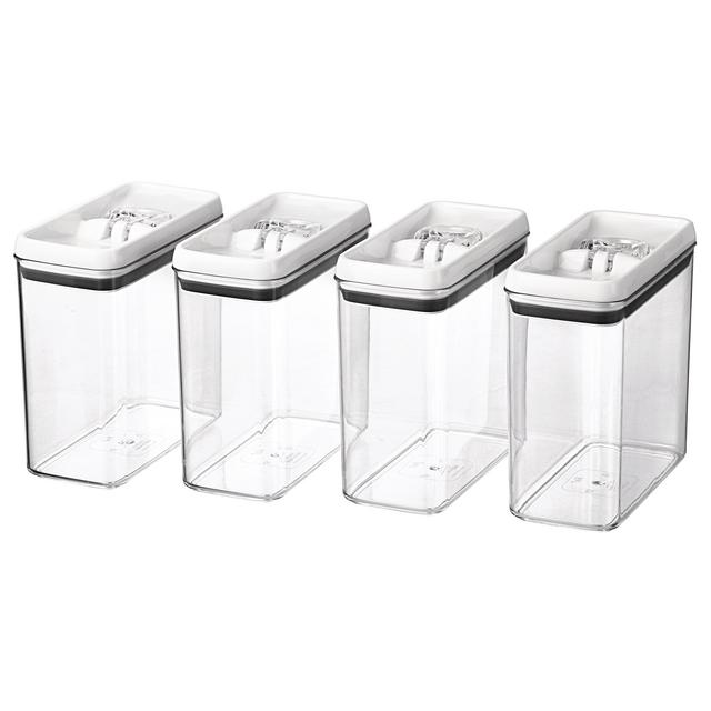 Better Homes & Gardens 4 pack Flip-Tite Rectangular Dry Food Storage Container, 11.5-cup