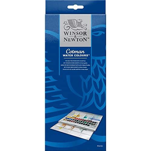 Winsor & Newton Cotman Watercolor Studio Set, 45 Half Pans