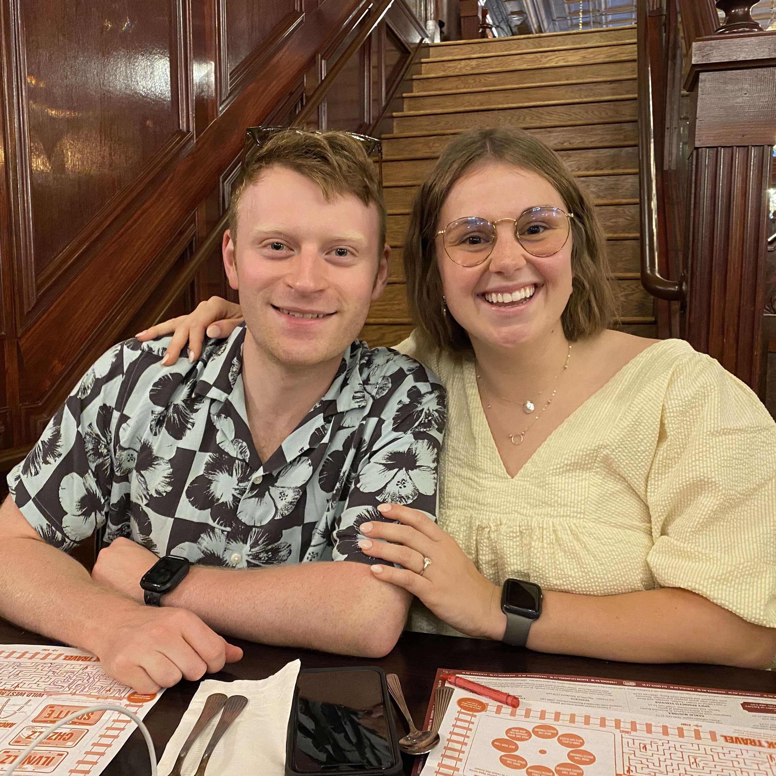 Our engagement announcement to Tim’s family