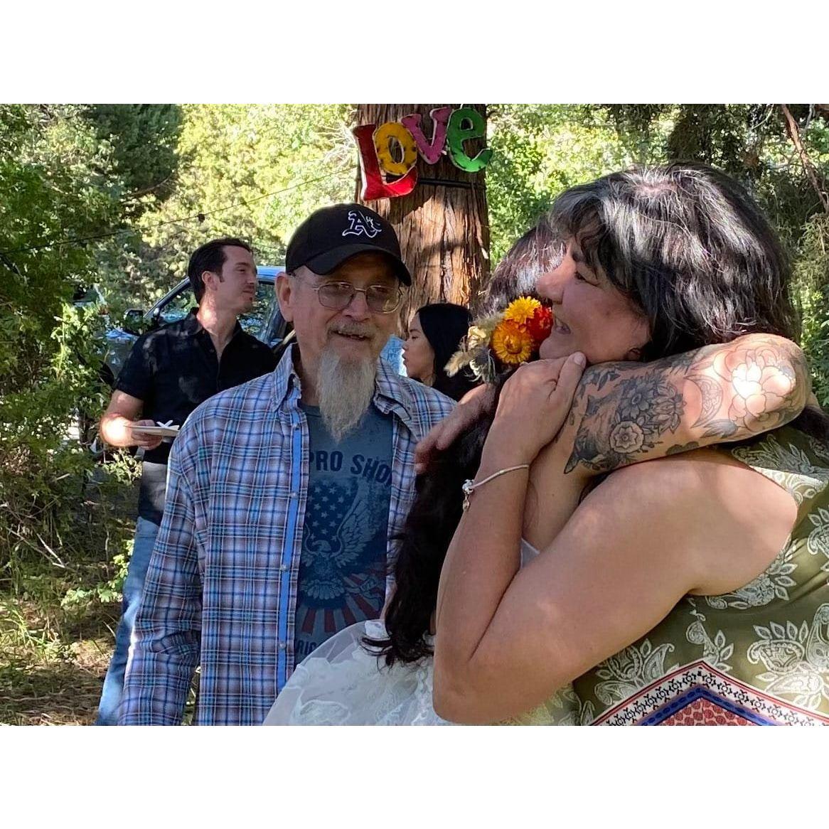 Amber with her parents at the post vow celebration 
