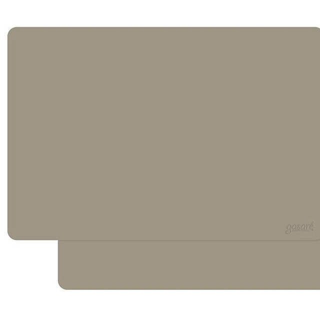 GASARÉ, Set of 2, Extra Large, Thick, Silicone Mats for Kitchen Counter, Heat Resistant Mats, Countertop Protector, Non-Slip, Easy to Clean, 25 x 17 Inches x 1.4mm, Taupe