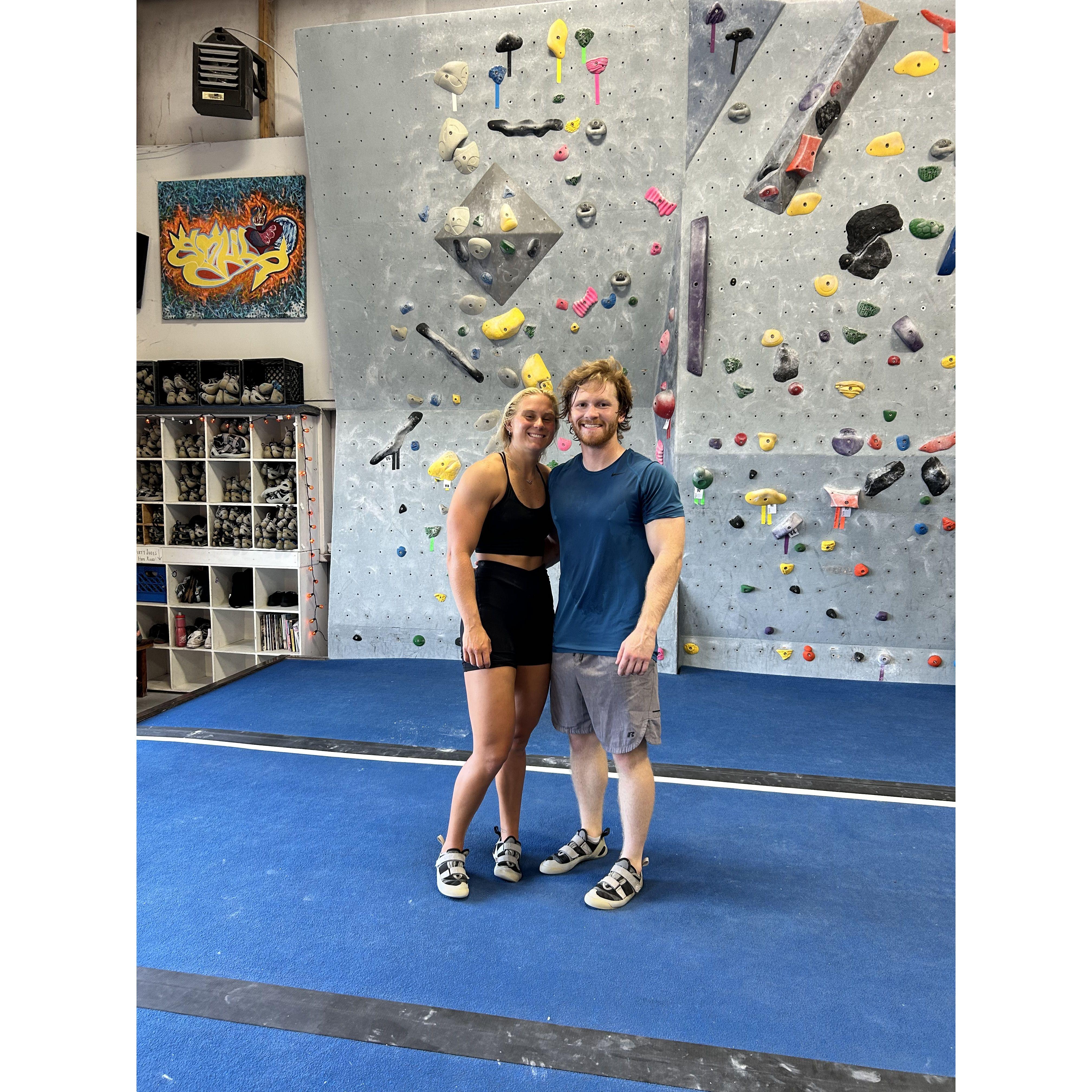 Our first photo together, where Joe impressed Grace rock climbing for the first time ever! (June 2023)