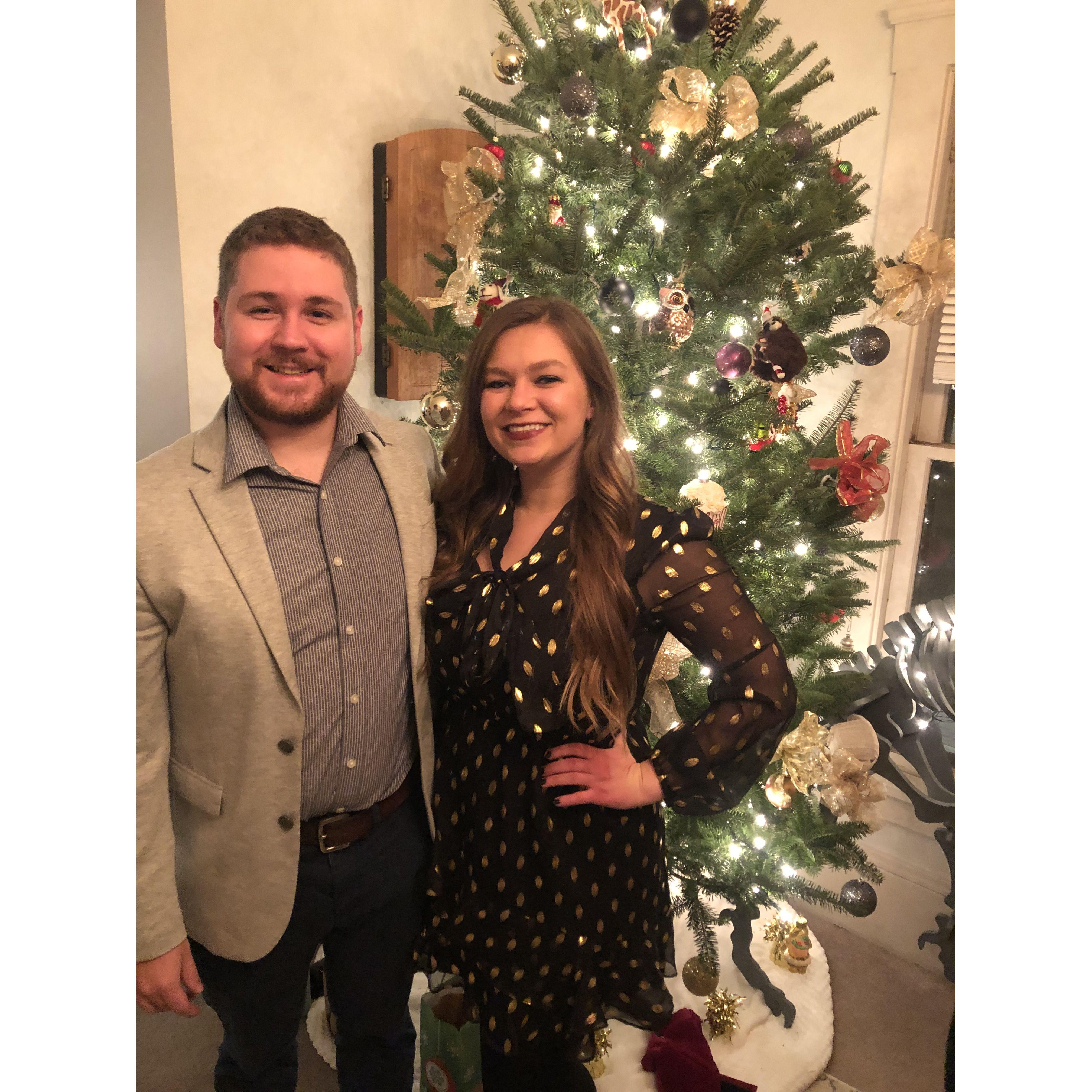 A Christmas holiday party when we first started dating