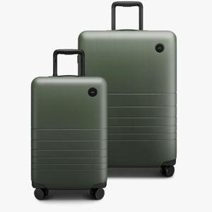 Monos Luggage Set: Carry On + Check In Medium (Olive Green)