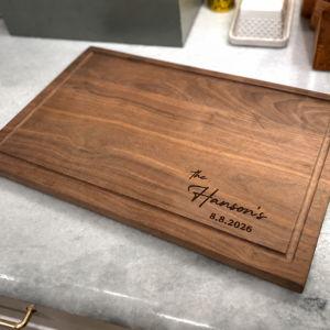 Personalized Cutting Board (11x17) WALNUT W/ GROOVE