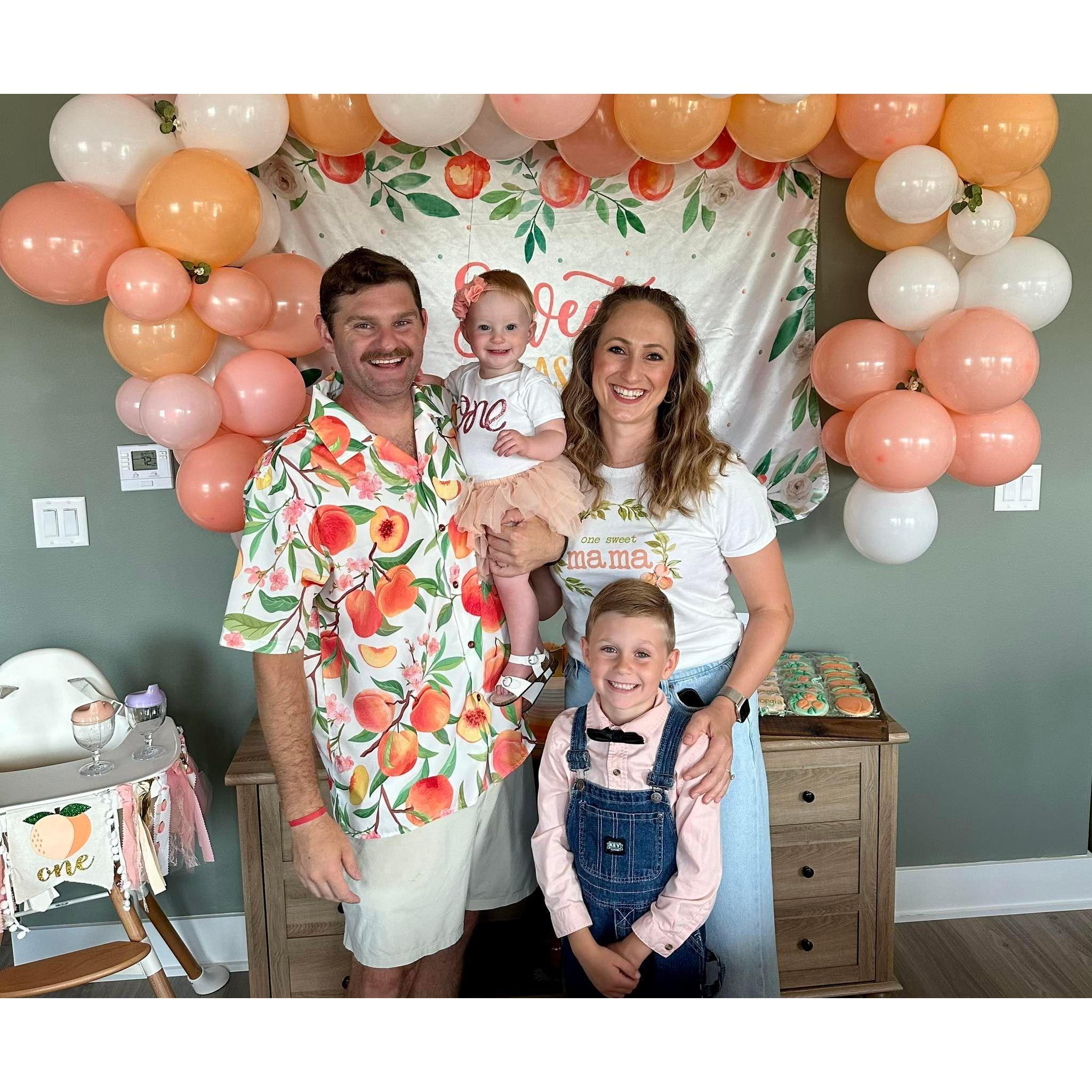 Celebrating our baby Georgia's first birthday
