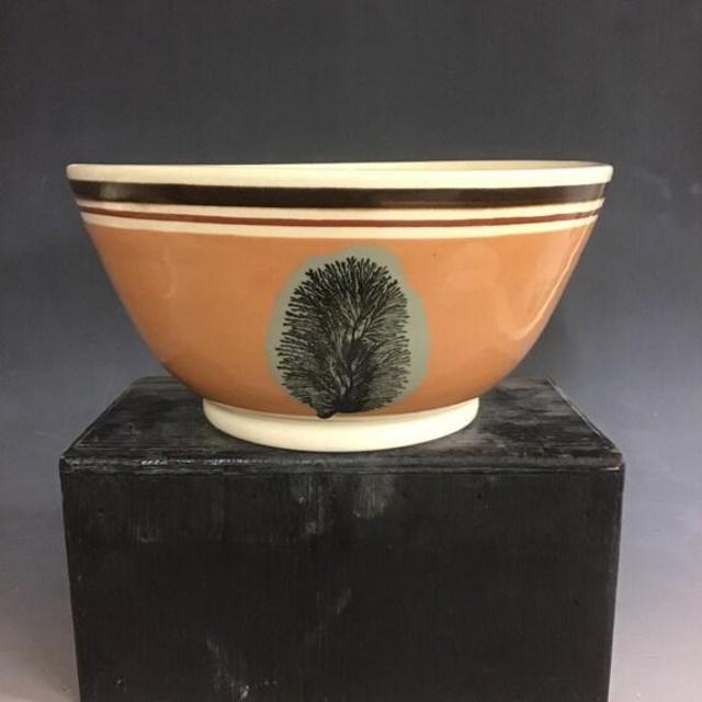 Mocha ware medium serving bowl handmade pottery