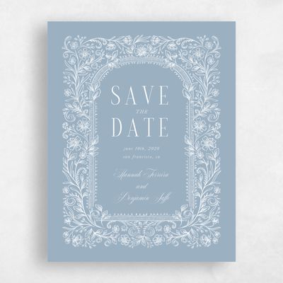Powder Blue Wedding Save the Date - Tauriel Portrait