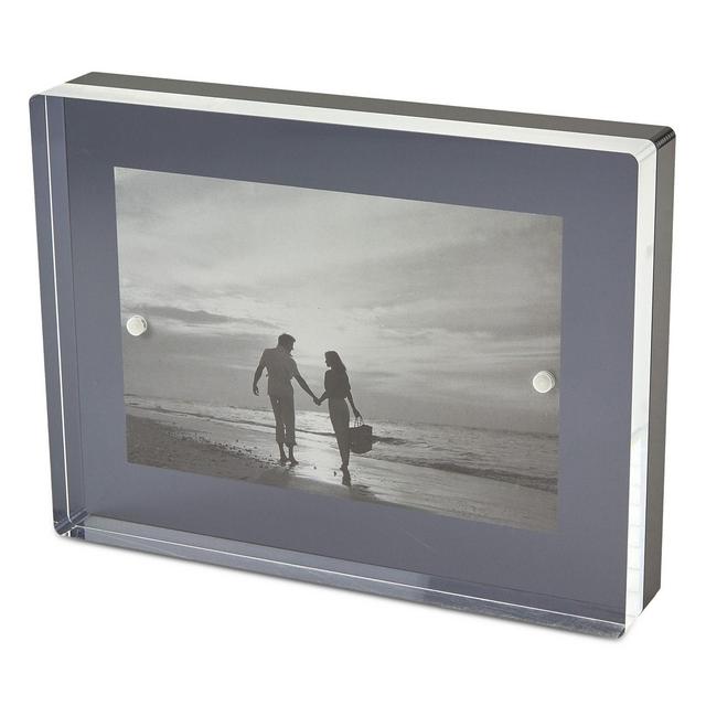 Tizo Lucite 2 Tone Black Picture Frame, 4" x 6"