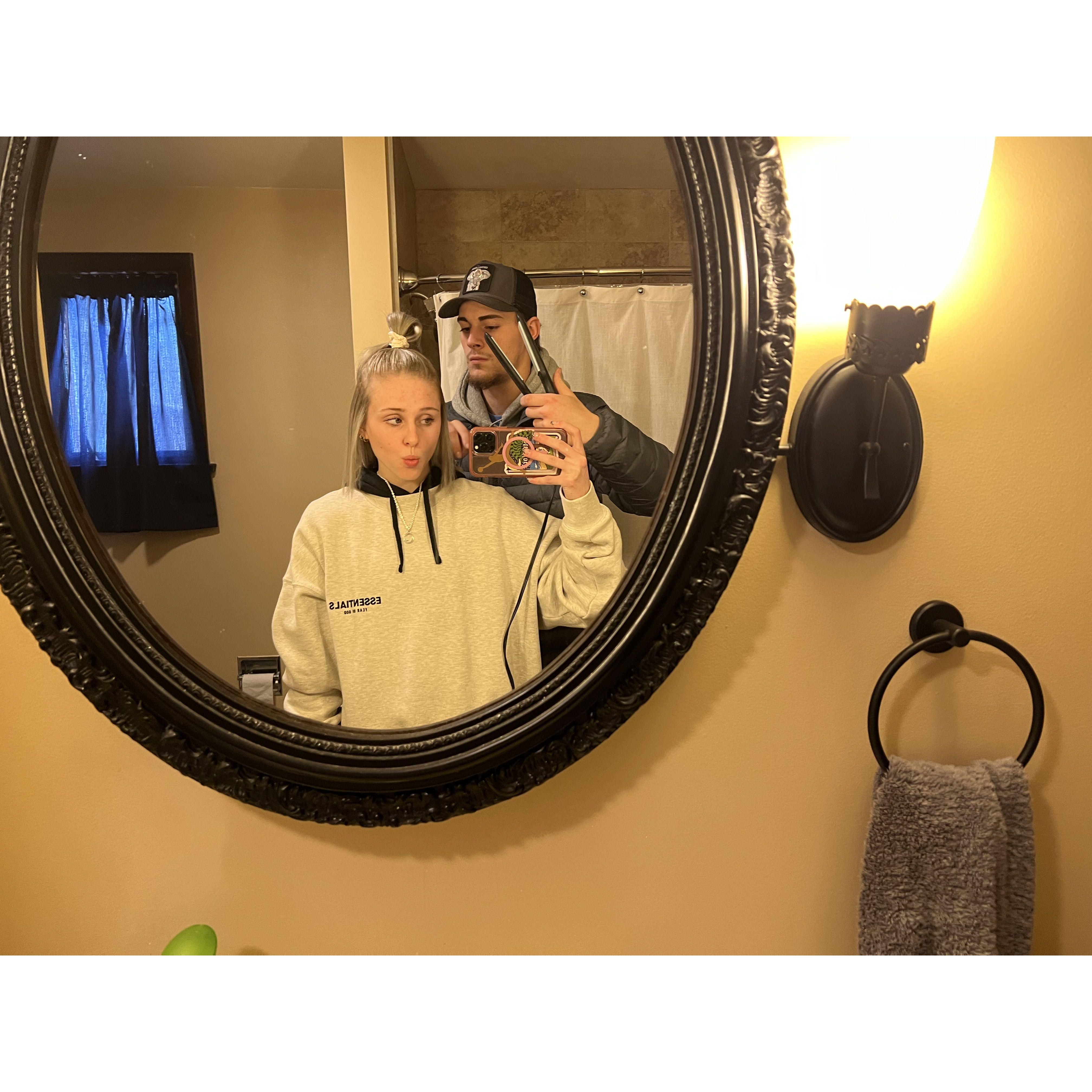 Nick is Better Than Me At Doing My Hair LOL