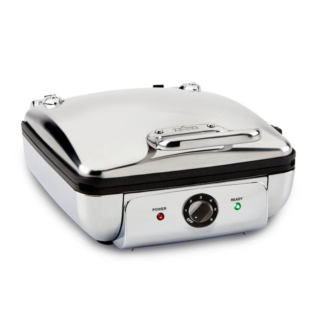 All-Clad 4 Slice Stainless Steel Mechanical Belgian Waffle Maker, 1600W, Silver