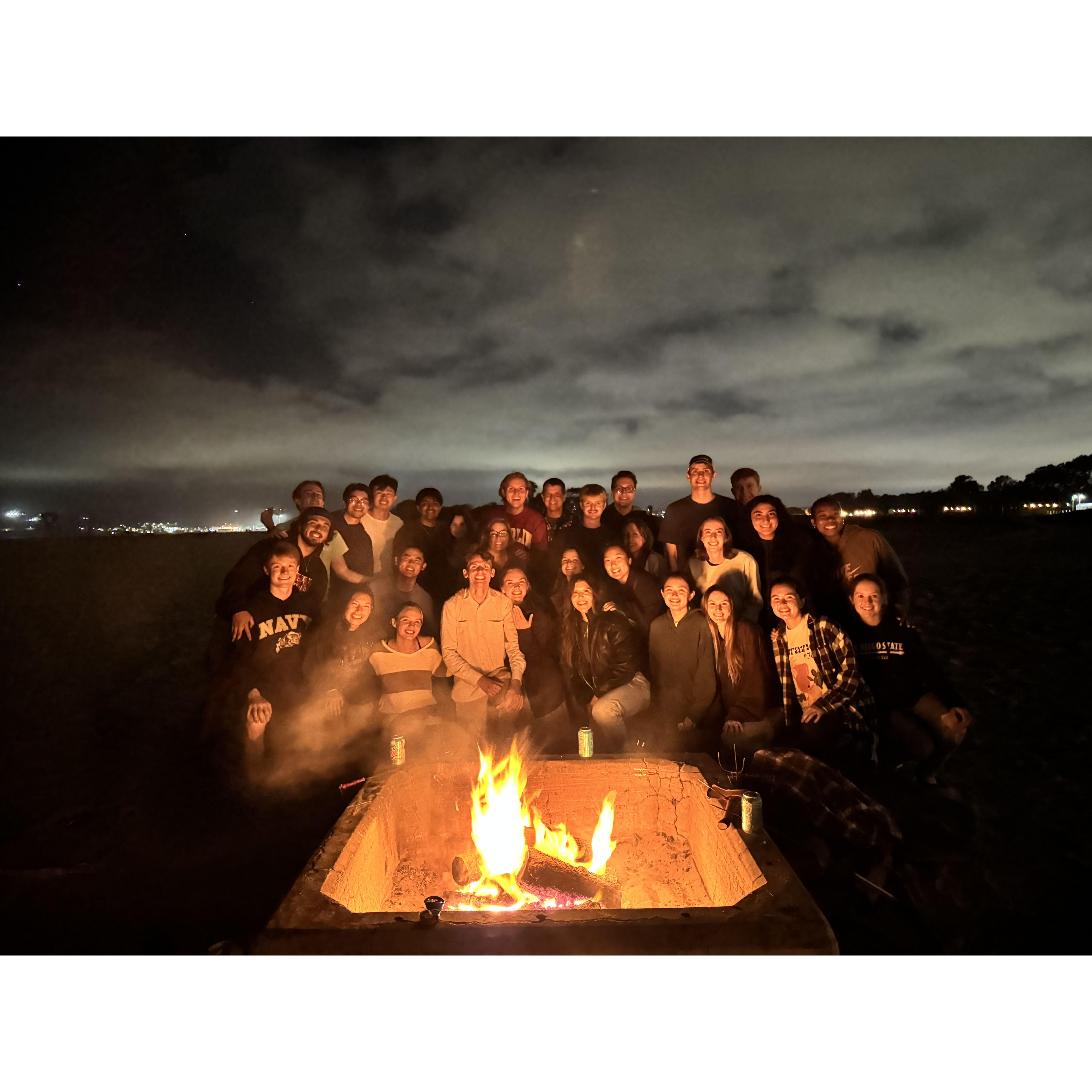 Surpise bonfire after the proposal