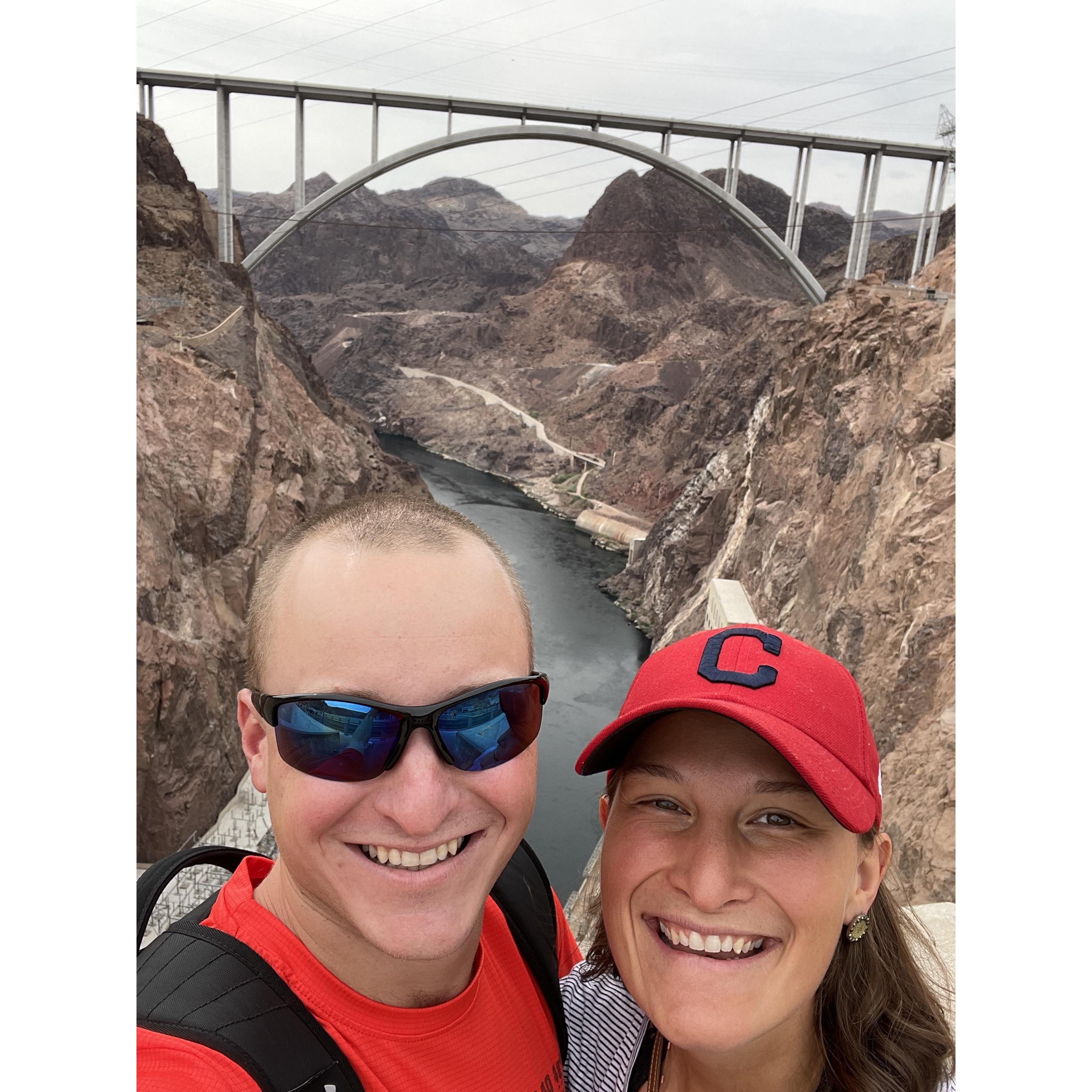 Sam and Pat at the Hoover Dam before Pat proposed.