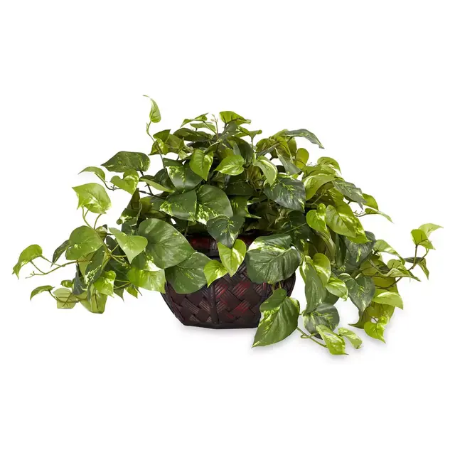 Nearly Natural 15-Inch Pothos w/ Decorative Vase Silk Plant