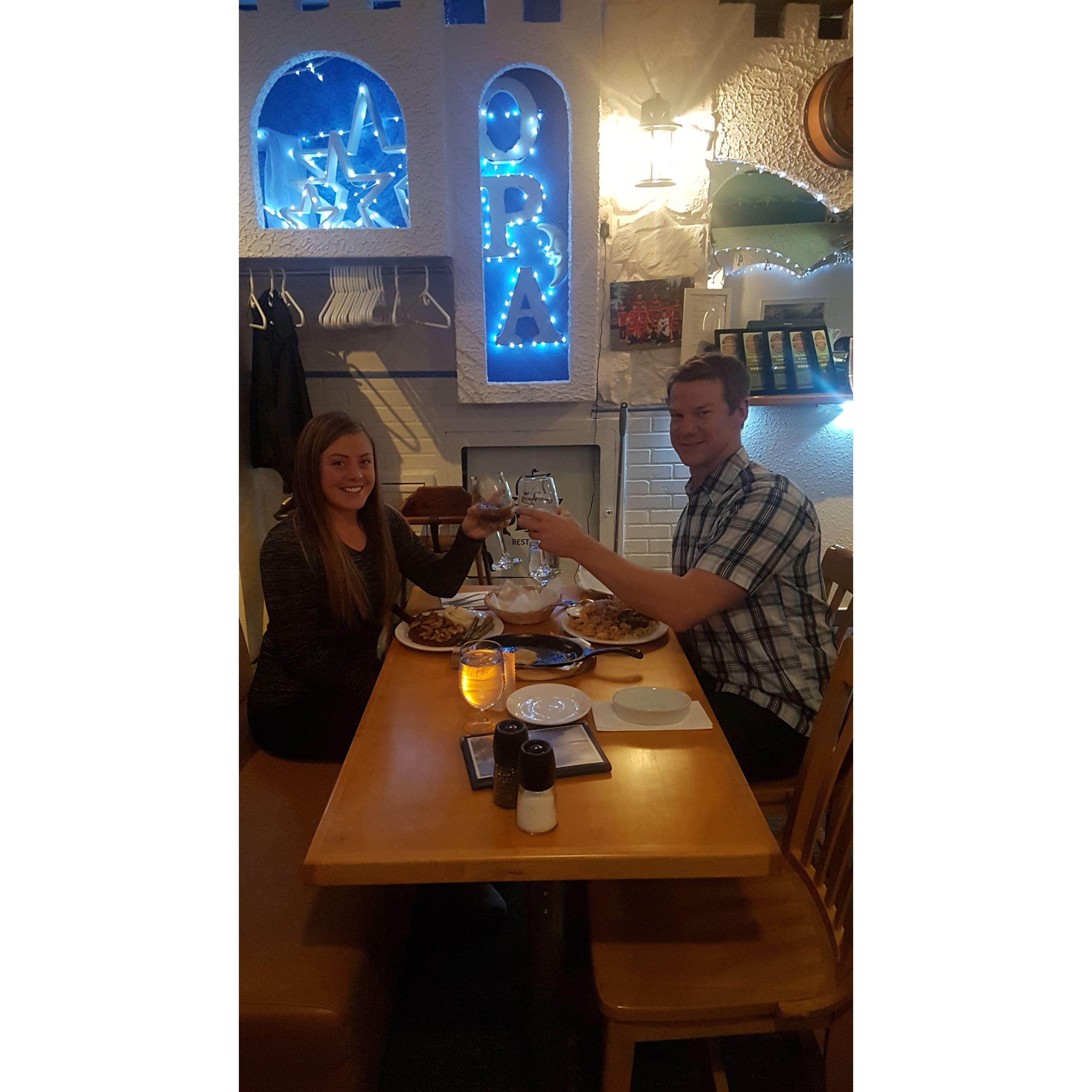 Celebratory Dinner! Jordan's house is sold!