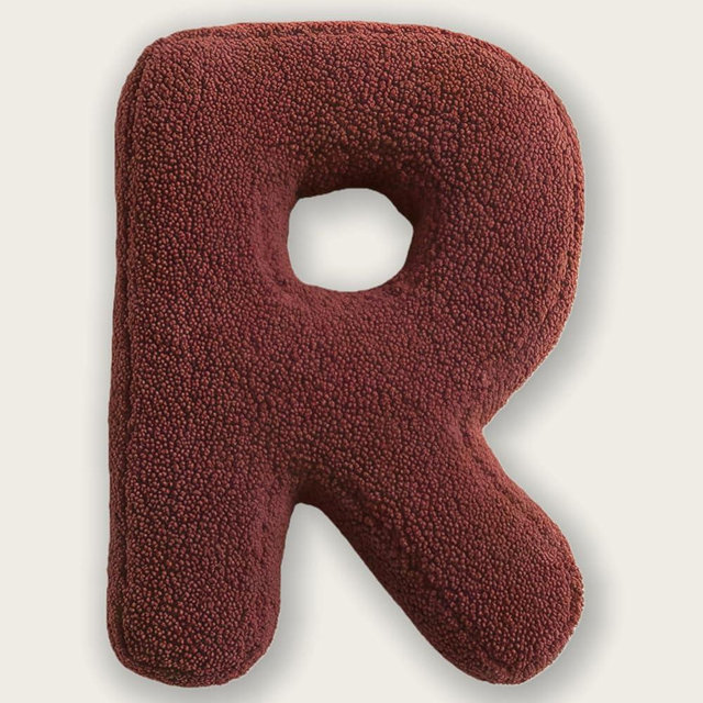 Letter Pillow,Soft Letter Hugging Throw Pillows,English Alphabet A to Z Pillows for Couch Sofa Bedroom Throw Pillows (R)