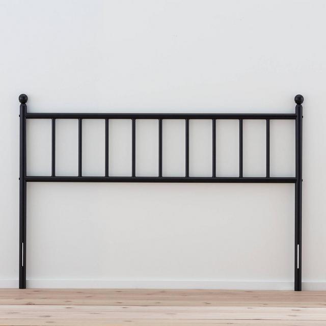 Queen Ada Traditional Metal Headboard with Vertical Panels Black - Brookside Bed