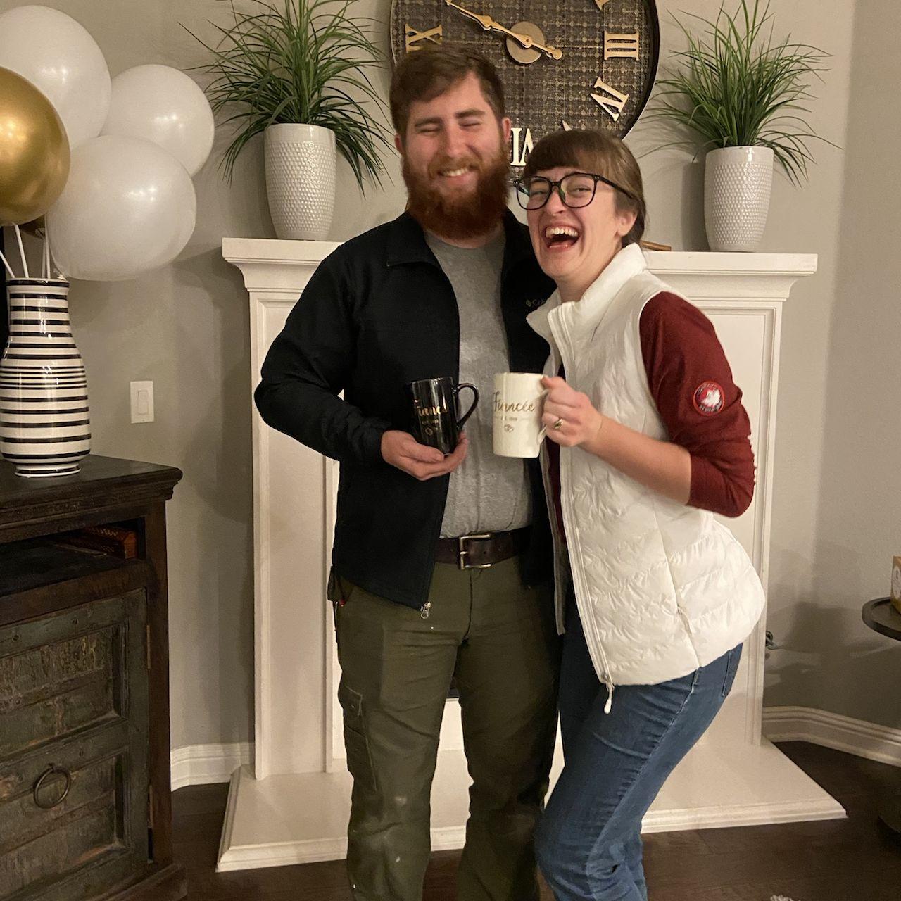 Our guys and gals life groups got together to throw us a surprise mini engagement party! With cute mugs, socks, and desserts celebrating Fiance-ness and the future!