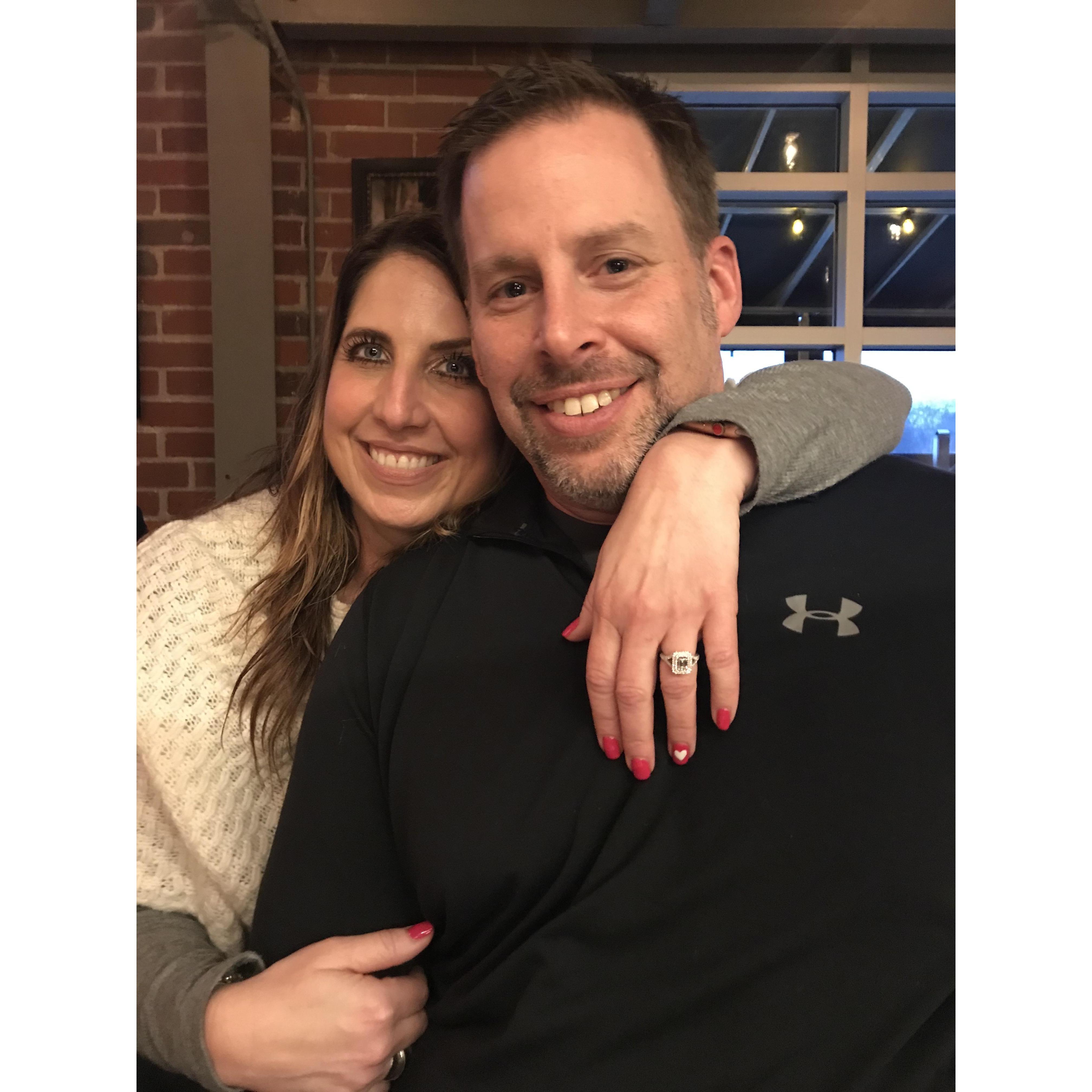 Right after we got engaged. He proposed at The Pump House in Rock Hill, SC while we were out on on the river walk. He completely surprised me and took my breath away.