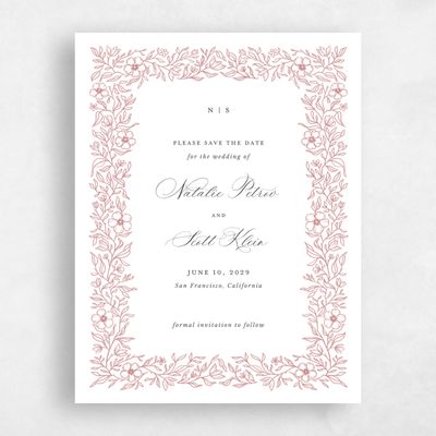 Deep Blush, Pink Wedding Save the Date - Elaina Portrait