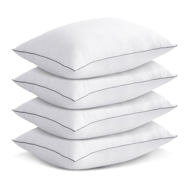 MUFEW Queen Pillows Set of 4, Ultra Thick Down Alternative Bed Pillows,Cooling Hotel Quality Queen Pillows for Back, Stomach or Side Sleepers,Machine Washable (White,4 Pack)